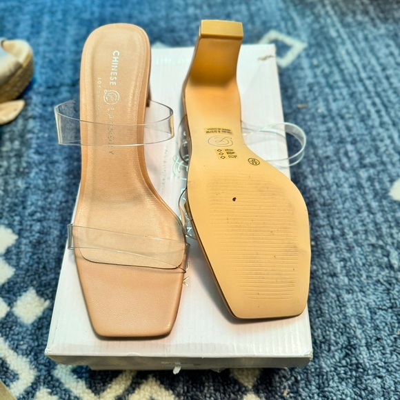 NIB Chinese Laundry Women’s YaYa Clear Dress Sandals 3” Heel Sz 6.5 - Picture 2 of 2